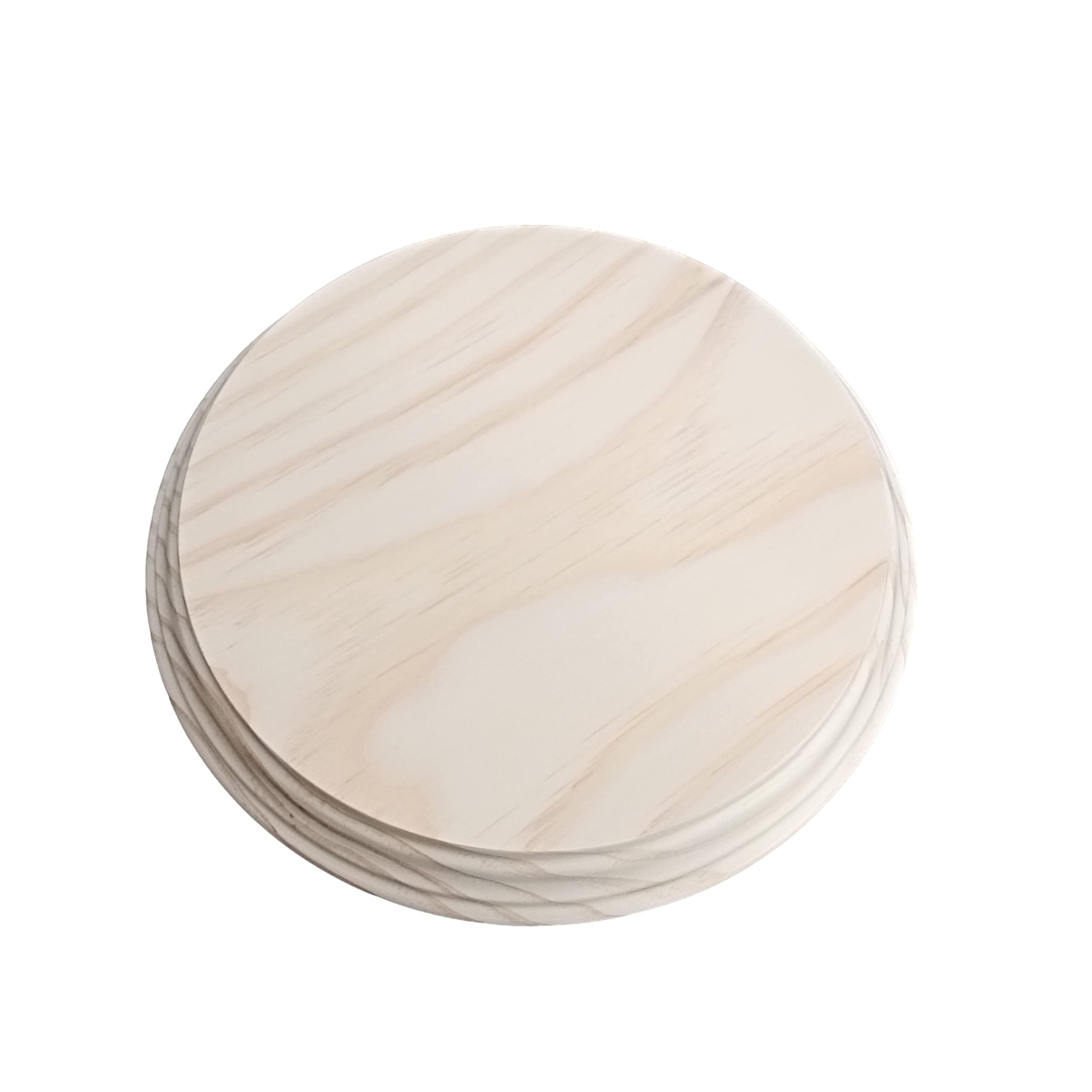 Ronde houten sokkel van massief grenenhout, gedraaid, ruw gelakt (diameter 6,5 cm