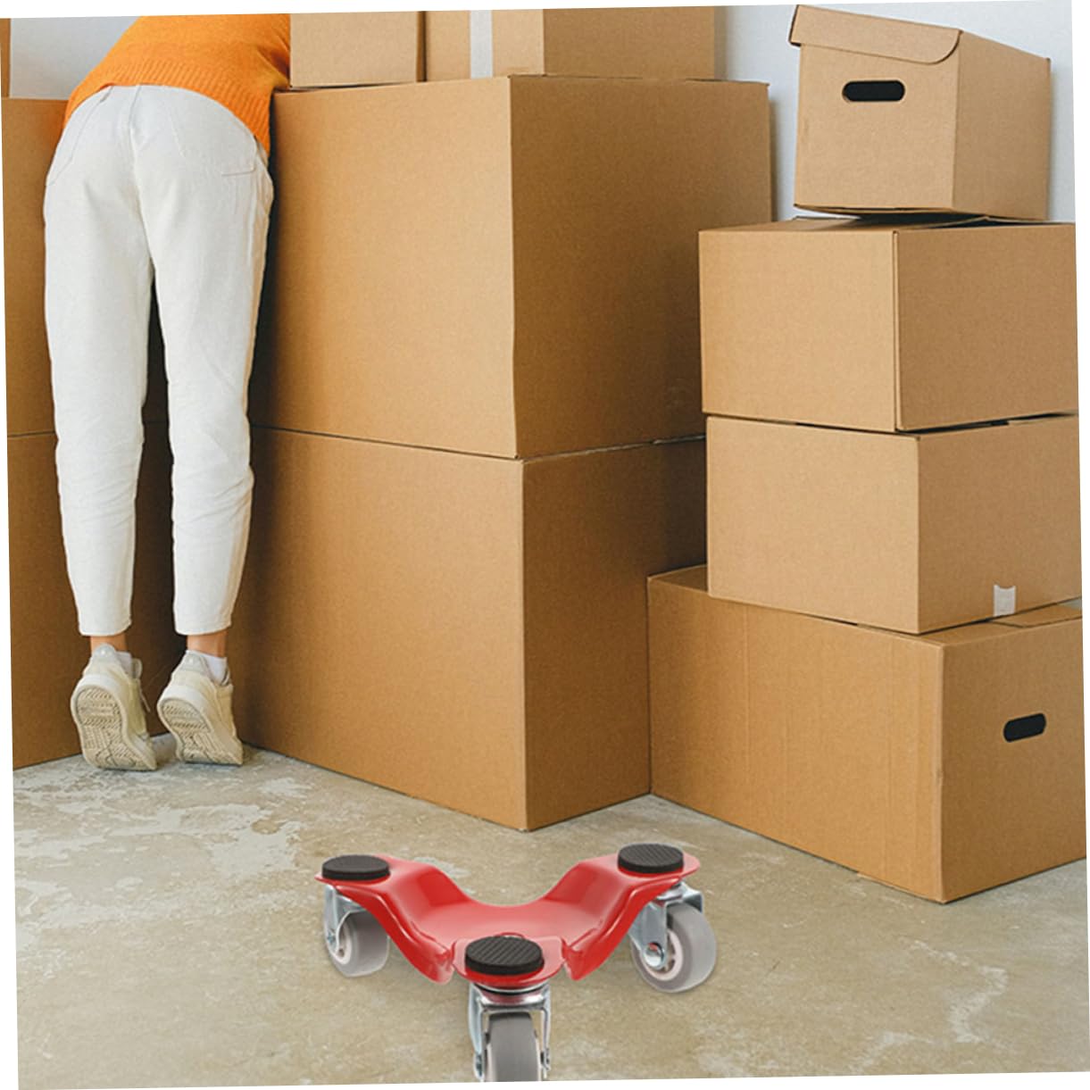 Operitacx Kit 3 Pezzi Spostamento Mobili Dolly Metallo a 3 Ruote Triangolare per Facilitare Trasloco di Mobili Pesanti e Proteggere Pavimento