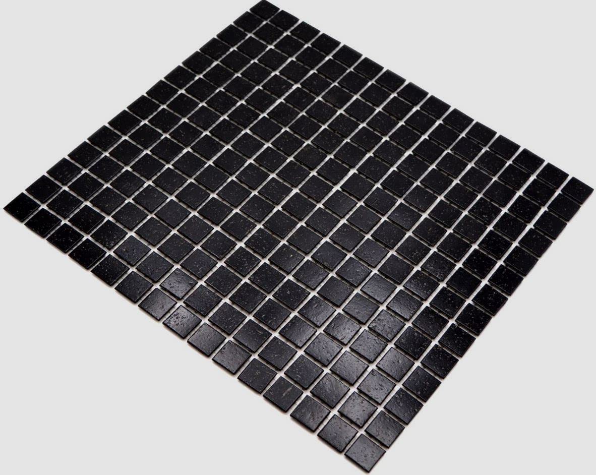 Mosaïque De Piscine En Verre Noir Multi Irisé - 316x316 Mm, 4 Mm, Gel/doux