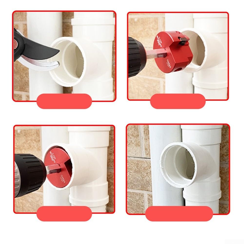 Alésoir de tuyau en PVC, outil d'alésoir de raccord de tuyau en alliage d'aluminium avec conception à triple lame pour raccords en plastique PVC CPVC et ABS Schedule 40 (1-1/2)