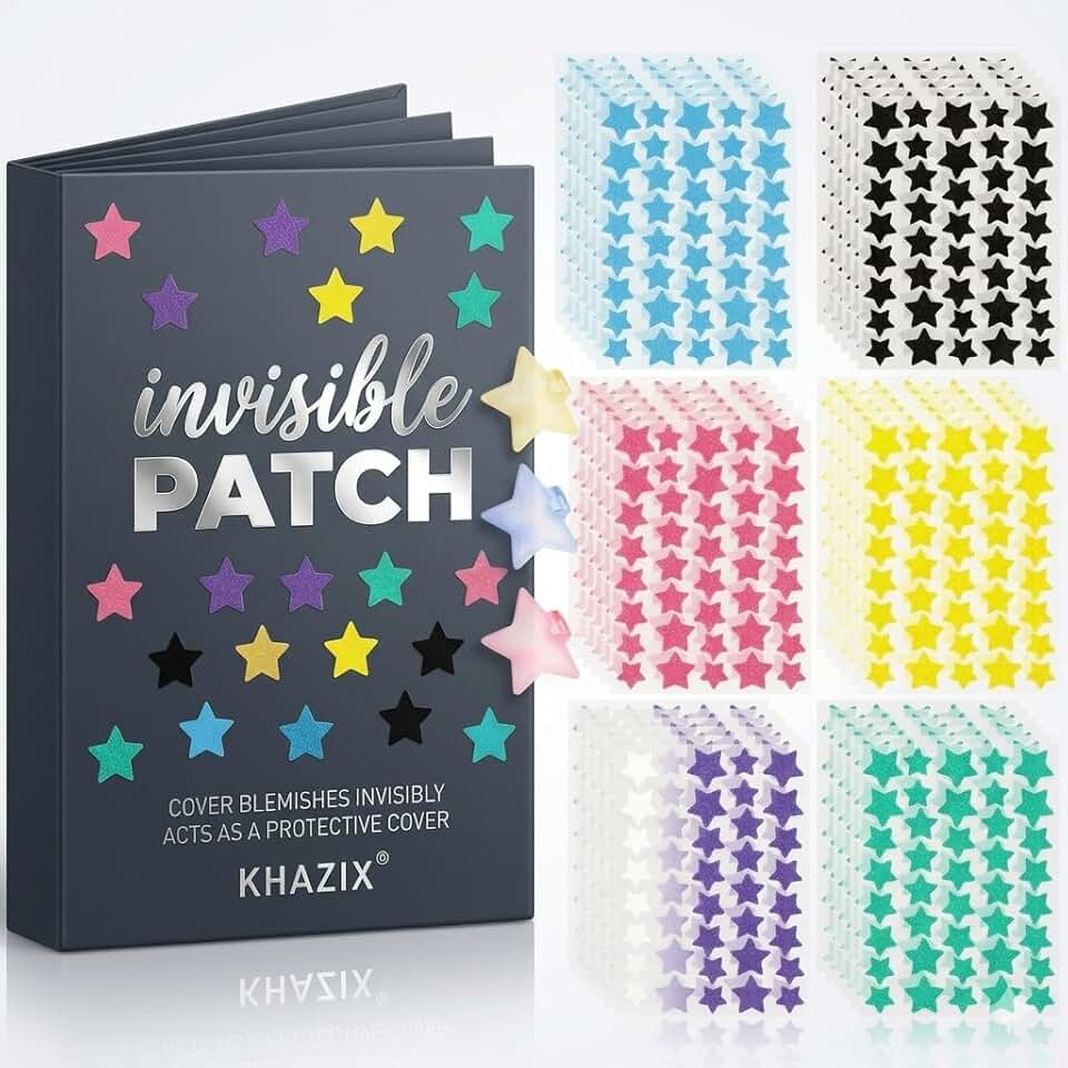 40 Unidades Adesivos para Espinha Hydrocolloid Estrela Colorido, Absorção Física de Impurezas, Proteção contra Acne, Ácido Salicílico (TRANSPARENTE)