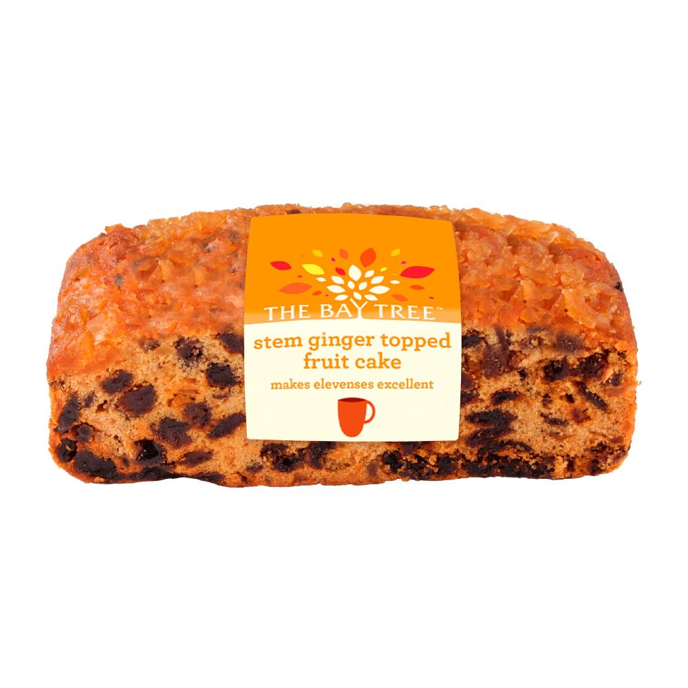The Bay Tree Stem Ginger Topped Fruit Cake – 310g | Rich, Moist, Fruity and with Crystallised Ginger | Handcrafted British Cake | Great for Gifting, Afternoon Tea & Festive Treats
