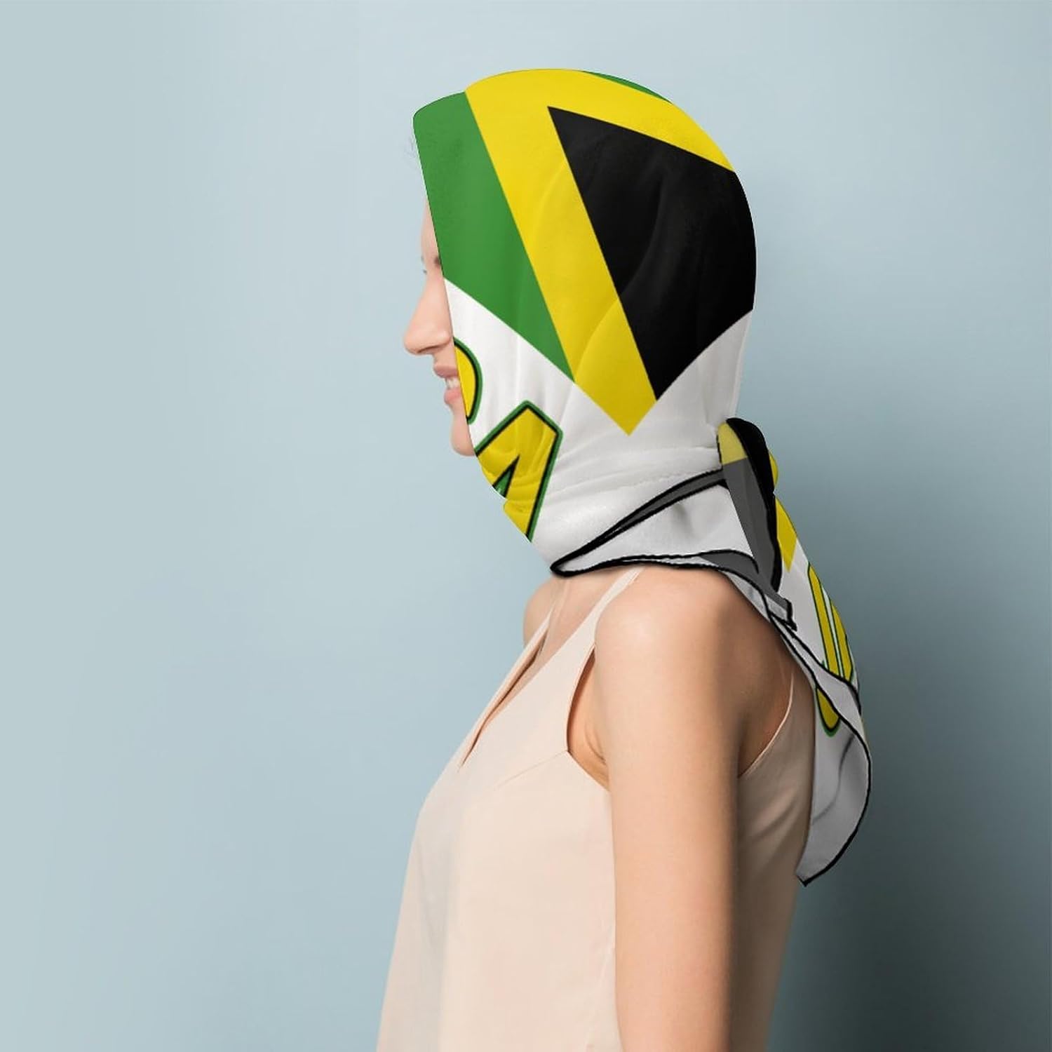Jamaican Flag Like Silk Bandanas Womens Head Scarf 27 Inch Hair Scarves Funny Printed
