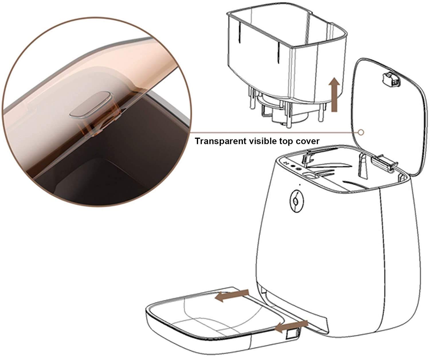 Alimentatore per animali domestici 4L, alimentatore automatico di gatti |Alimentatore del distributore di cibo per cani per cani Auto PET AUTO PET per cucciolo di gattino - Cucciolo di gattino -