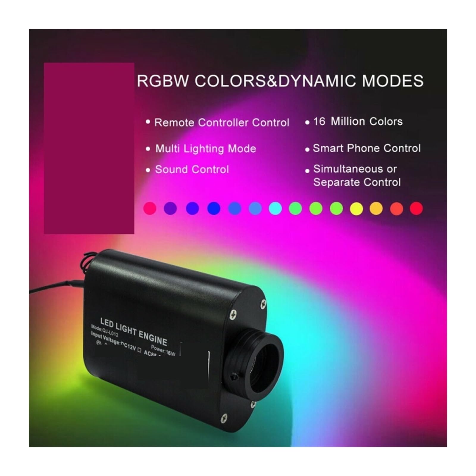 Uniwersalne światło światłowodowe Twinkle, trwałe przenośne światło światłowodowe Rgbw Led Star Sky Zestaw sufitowy Światło rgbw,żYwy, Kolorowy, GwiaźDzisty Sufit(200PCS 0.75 2M)