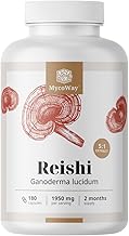 MycoWay Reishi 1950 mg – Starker 5:1-Extrakt – 180 Kapseln – 9750 mg Reishi-Extrakt – Immunsystem & Kreislauf – 60–90 Portionen – Hohe Bioverfügbarkeit