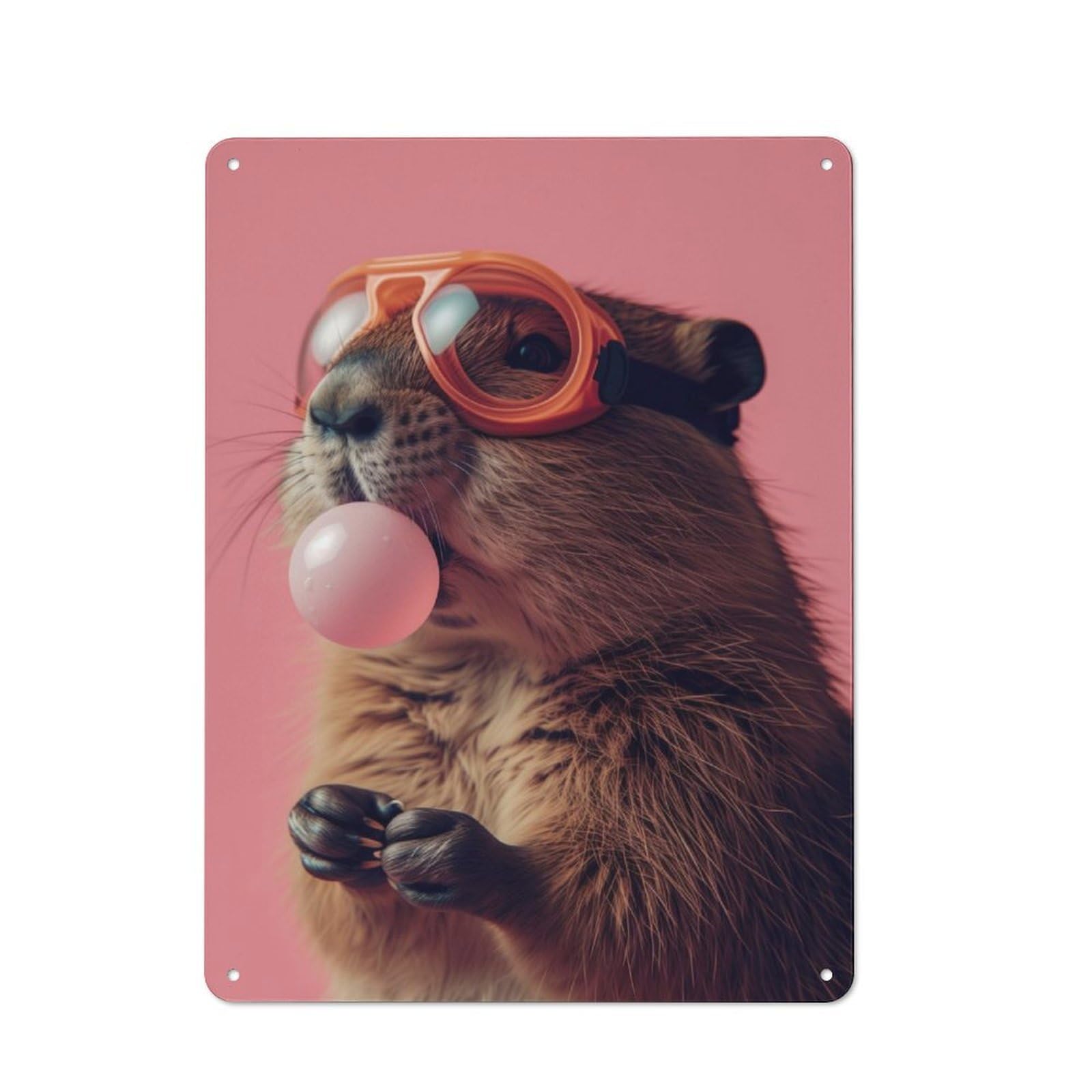 Junmoney Beaver Bubblegum Classic Kitchen Metal Sign 40X30cm Featuring Cafe Wall Decor For Restaurant, Kitchen, Counter Or Breakfast Nook