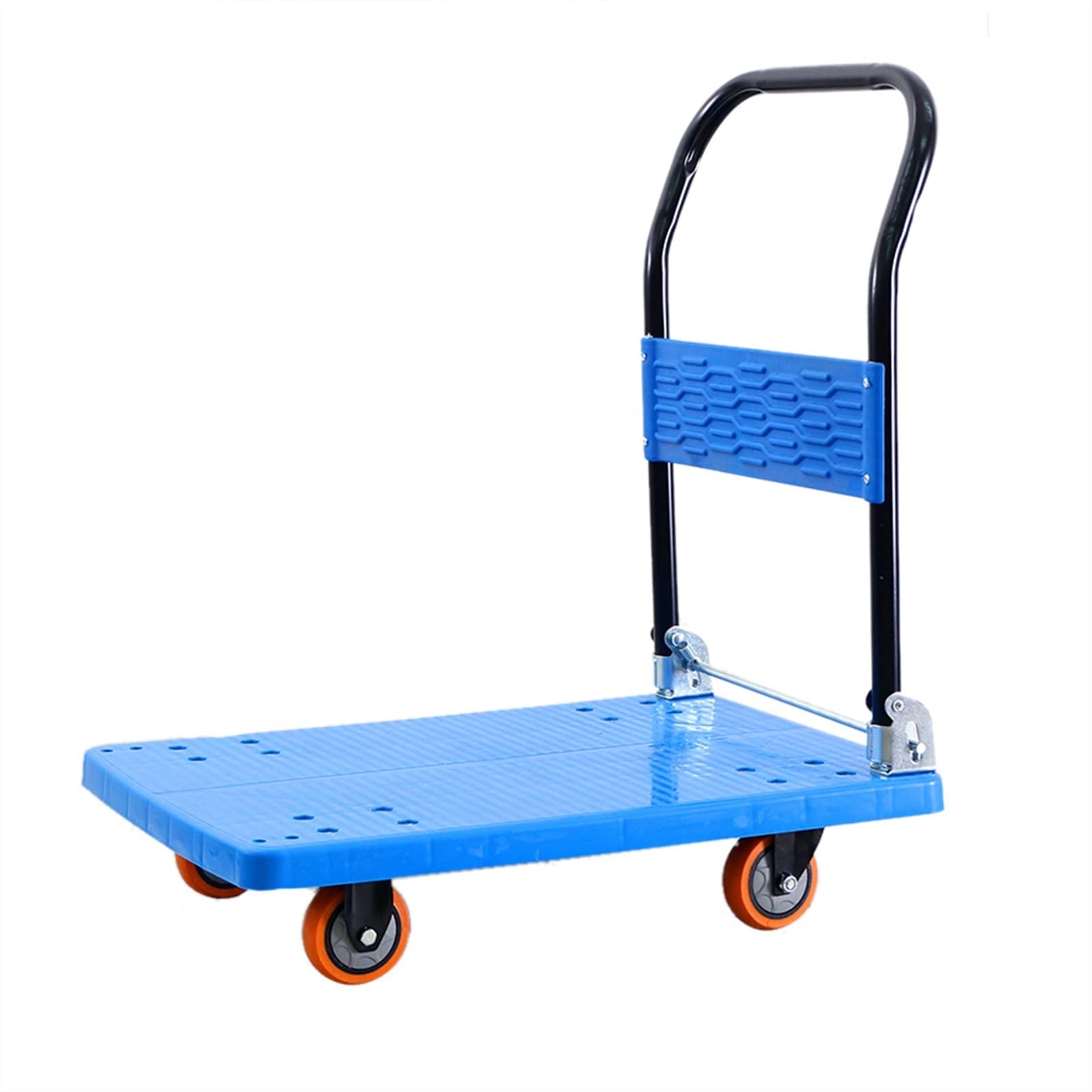 VDQUUACI Folding Push Cart, Moving Platform Hand Truck,Mute Flatbed Cart Truck Foldable,with Foldable Handle for Carrying, Warehouse, Home (Size : 72 * 46cm[28 * 18in])