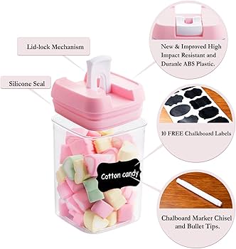Amazon｜Rubtlamp ピンク 密閉 食品保存容器 簡単ロック蓋付き 10個