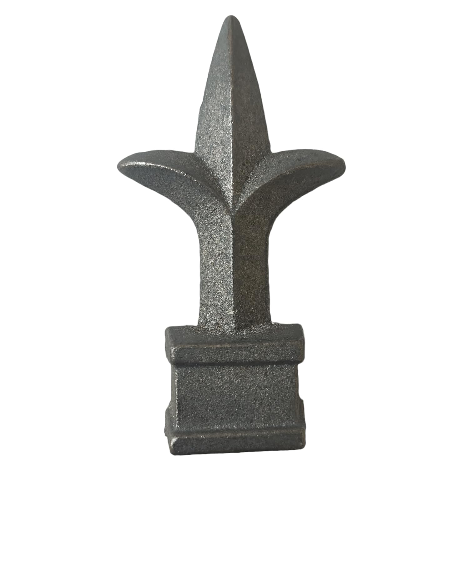 Cast Iron Fence Finials, Multiple Decorative Styles &amp; Sizes, 1/2" to 1" Inch Square and Round Spears, Fleur de Lis Design (3/4" Trident SQ, 10)