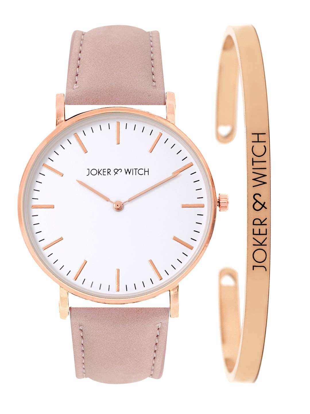 Joker & Witch Stainless Steel Mallory Blush Pink Analogue Watch Bracelet Stack For Women, White Dial, Pink Band (B08T9DD9BG) Amazon Price History, Amazon Price Tracker