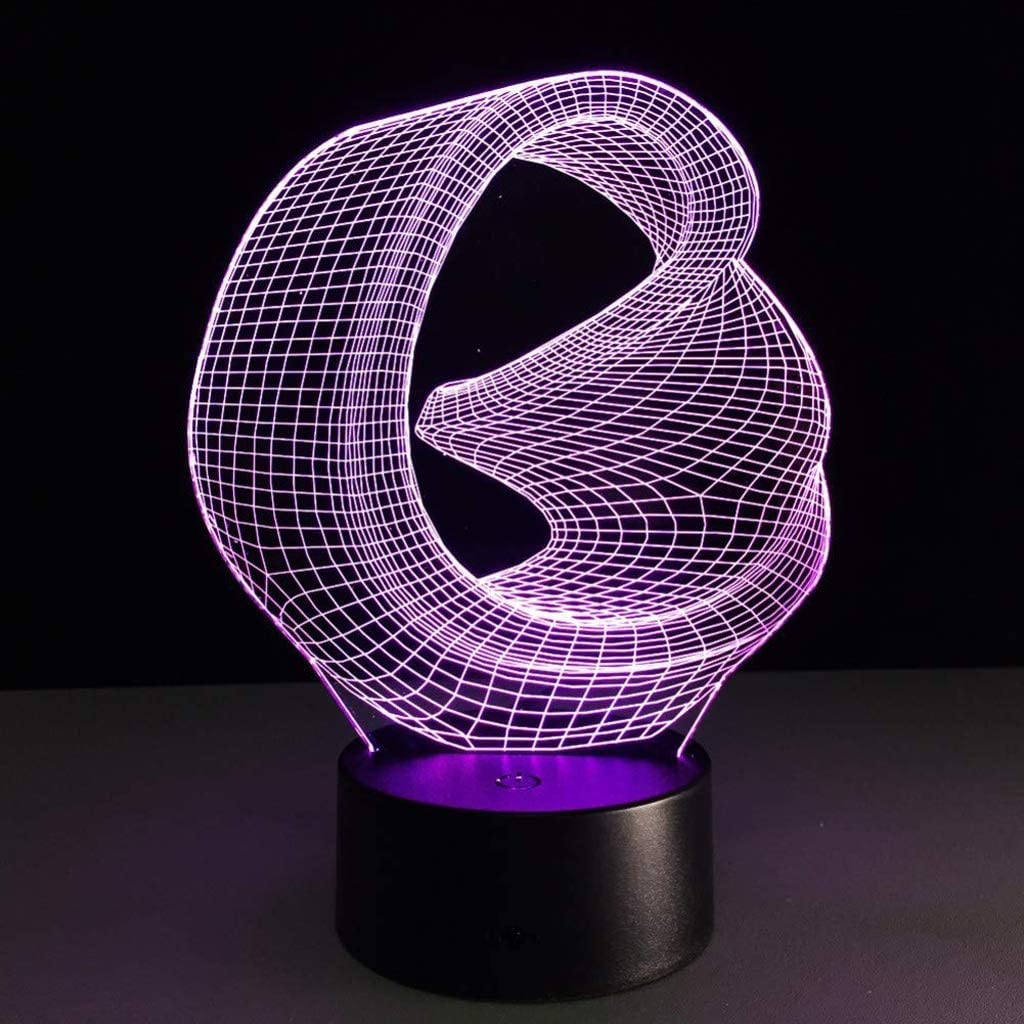 Lampe de bureau visuelle 3D pour décoration de chambre à coucher 7 couleurs changeantes
