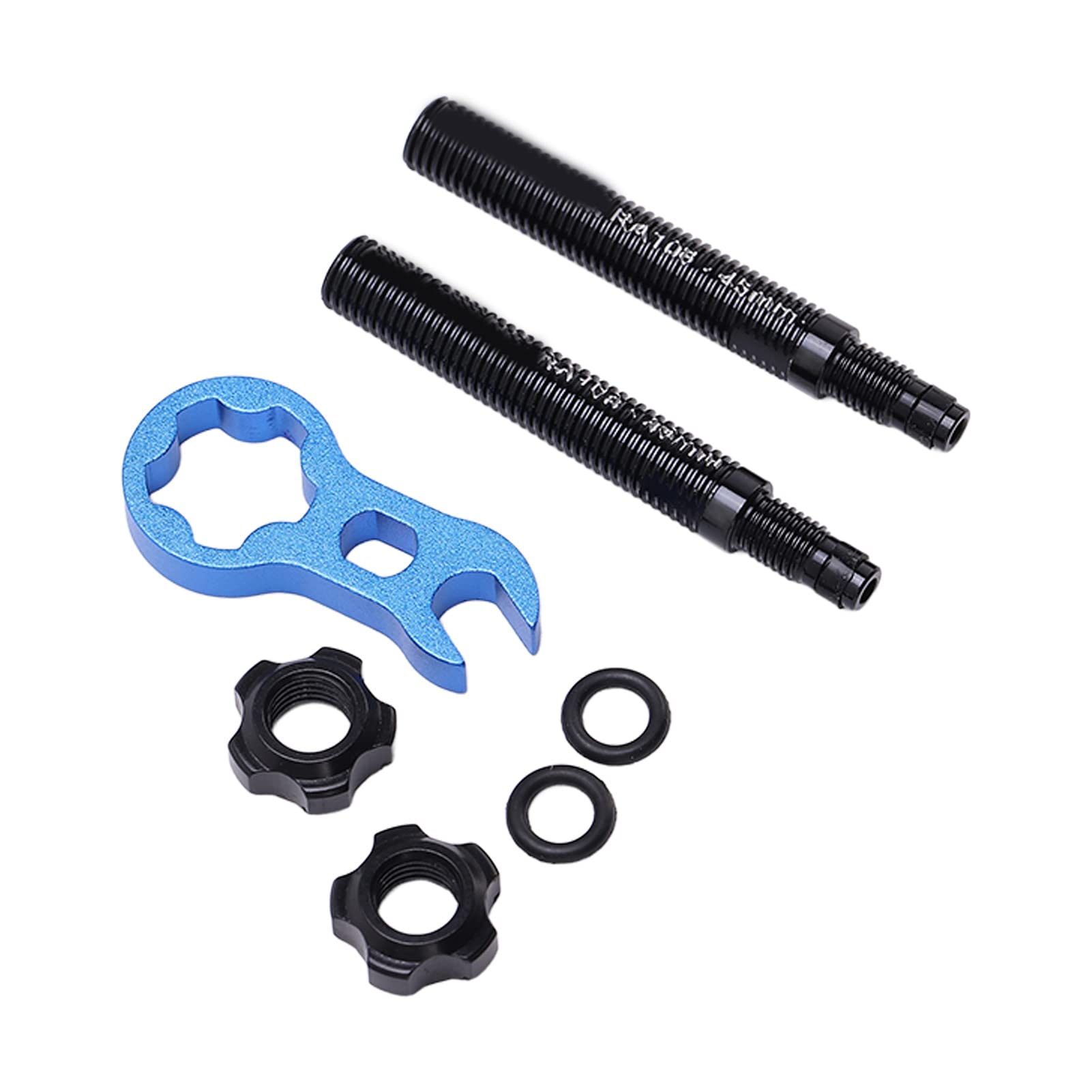 2 Pcs BikePresta Valve Extender, BikeBicycle Tubeless Valve Extender Extension, Removable French Valve Extender Extension Rod, with Core Wrench, 45mm 80mm (45mm)