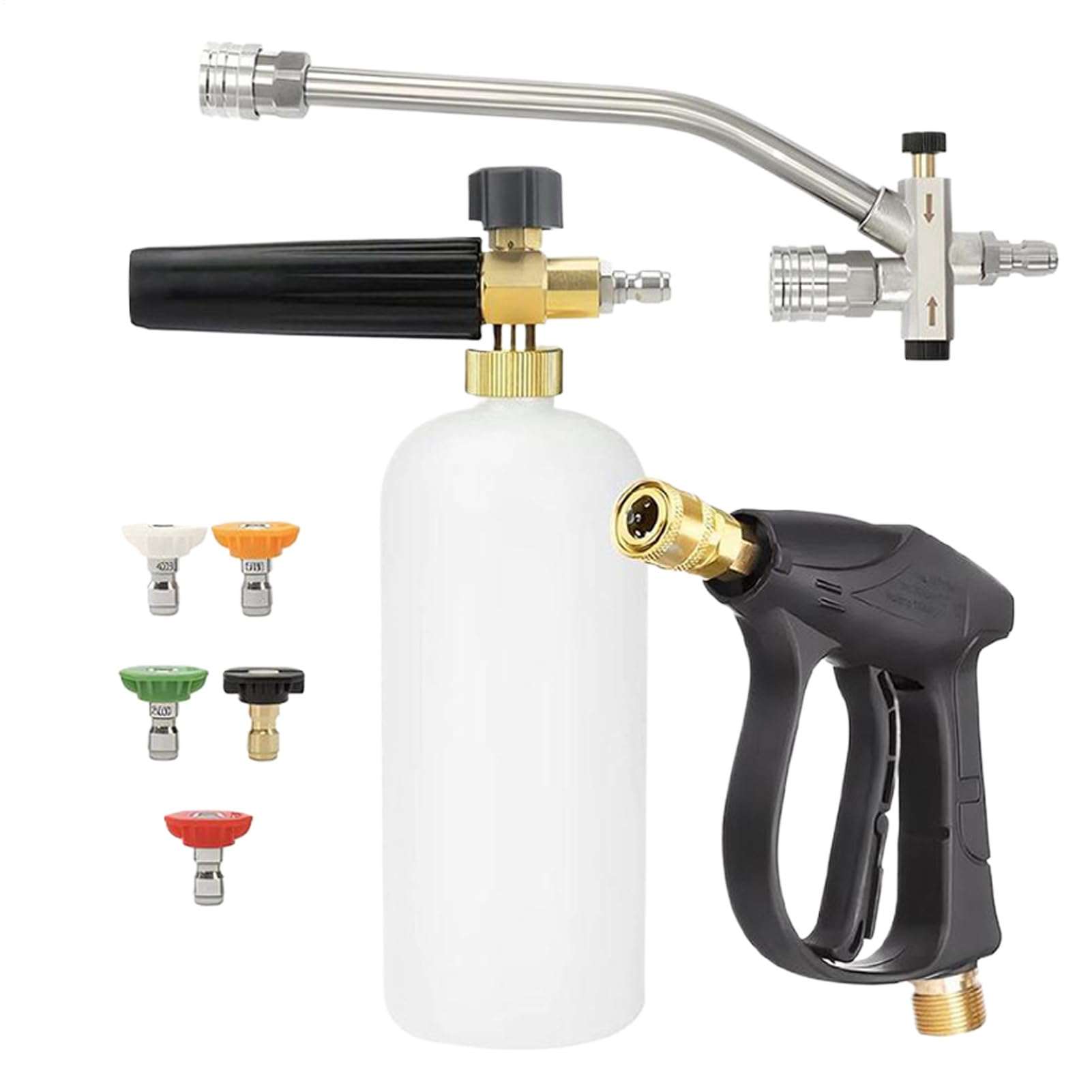 Lanza Espumadora Para Hidrolimpiadora Hidrolimpiadora para Lavado y | Accesorio Con Conector Y Cabezal Doble Para Lavado De Coches Jardín Casa Y Exteriores