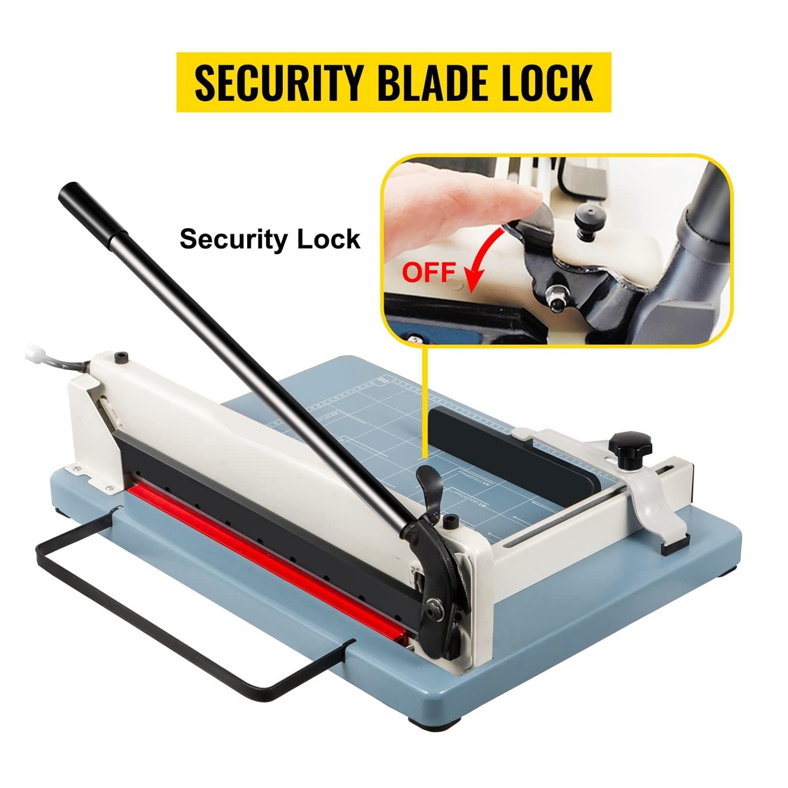 Taglierina manuale A4 multifunzione con design a pressione girevole, righello di posizionamento mobile, blocco di sicurezza per uso ufficio
