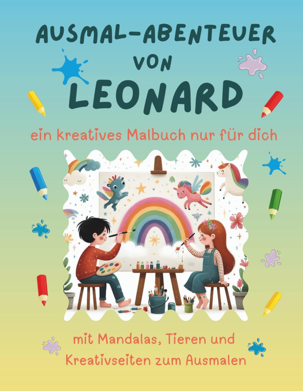 Ausmal-Abenteuer von Leonard: Personalisiertes Malbuch für kreative Kinder mit Tieren, Natur, Mandalas & Mitmach-Seiten | 32 Seiten Ausmalspaß | ... Leonard (Personalisierte Ausmal-Abenteuer)