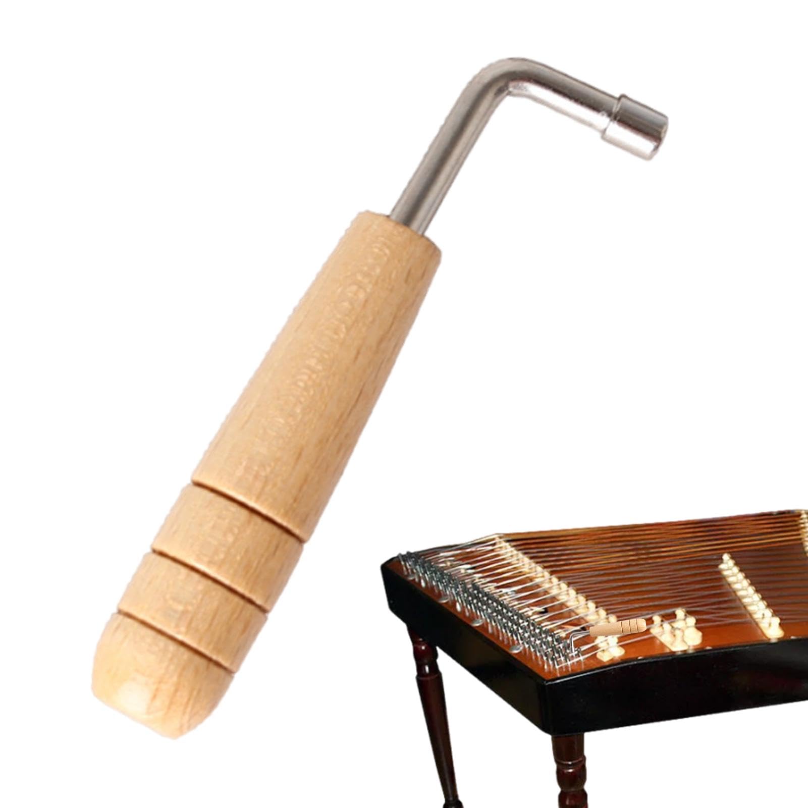 Accordeur de lyre - Clé d'accordeur de lyre en forme de L | Marteau de réglage à pointe carrée, clé à quatre | Accessoires de réglage de musique professionnels antidérapants avec manche en boi