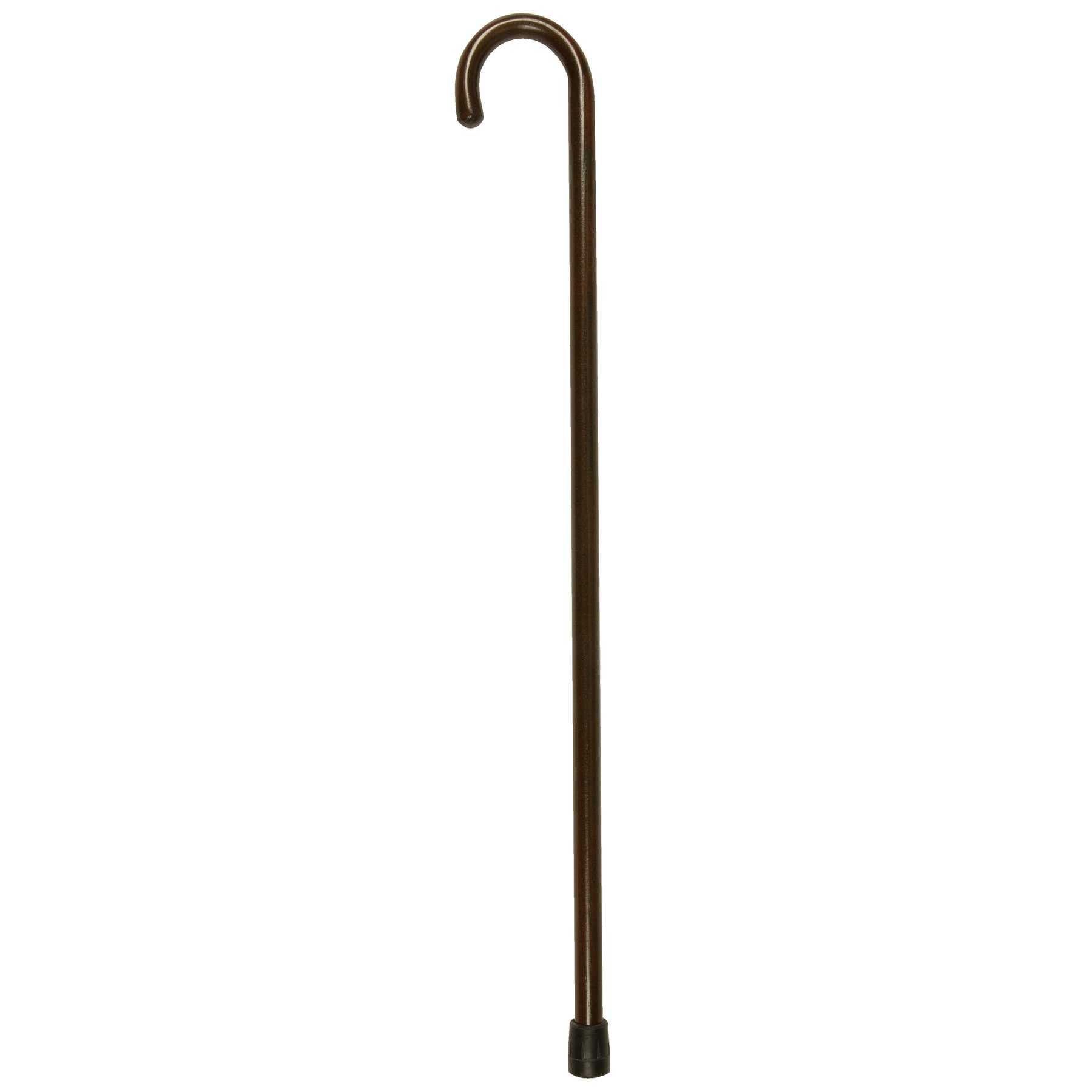 PCP Wood Cane, Round Handle, Crook Style, Walking Aid, Walnut (Round Handle), Large Grip
