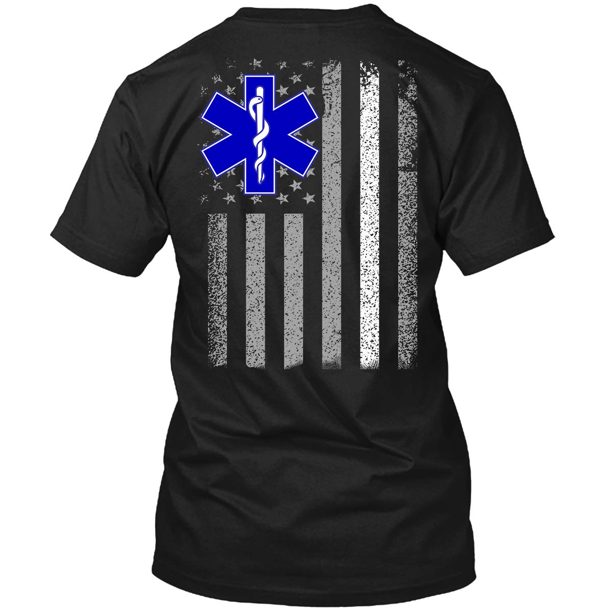 APSRA TRADER Thin White Line EMS EMT Paramedic American Flag Gift T-Shirt Cotton T-Shirt - Regular Fit, Printed T-Shirts for Men 3874