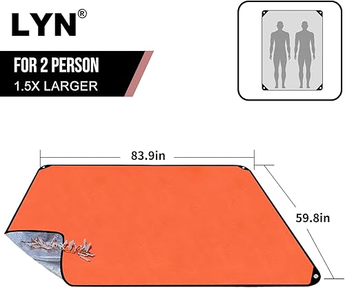 Miniatura 8 de LYN Manta de emergencia resistente, equipo de supervivencia, impermeable, aislada, lona de emergencia para camping, senderismo, bushcraft