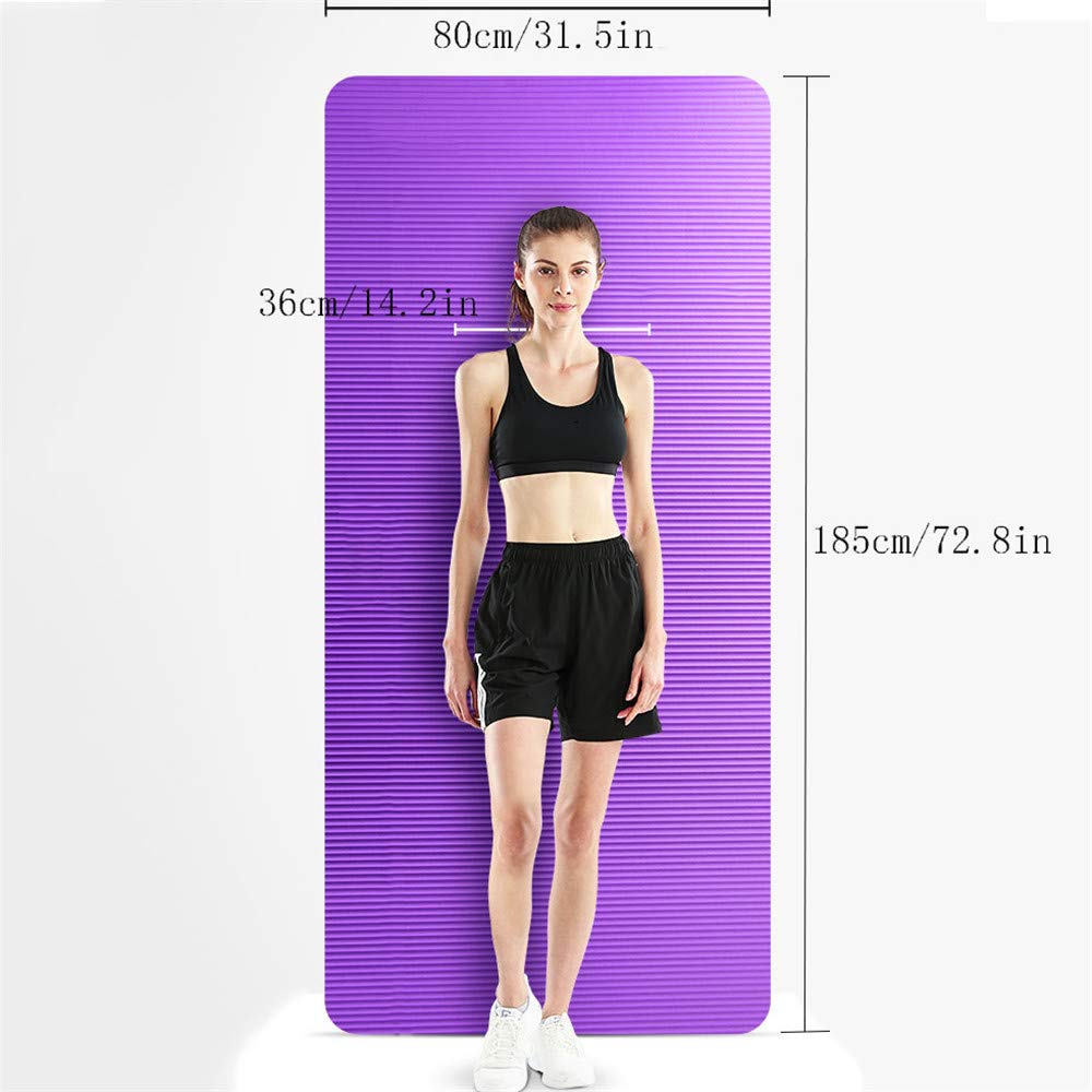 Tappetino Yoga Addensato 10mm, Tappetino Pilates Fitness Fitness, Tappetino Yoga Antiscivolo in Gomma Resistente all'Usura, con Borsa a Rete, per Palestra di casa Yoga Pilates Sports