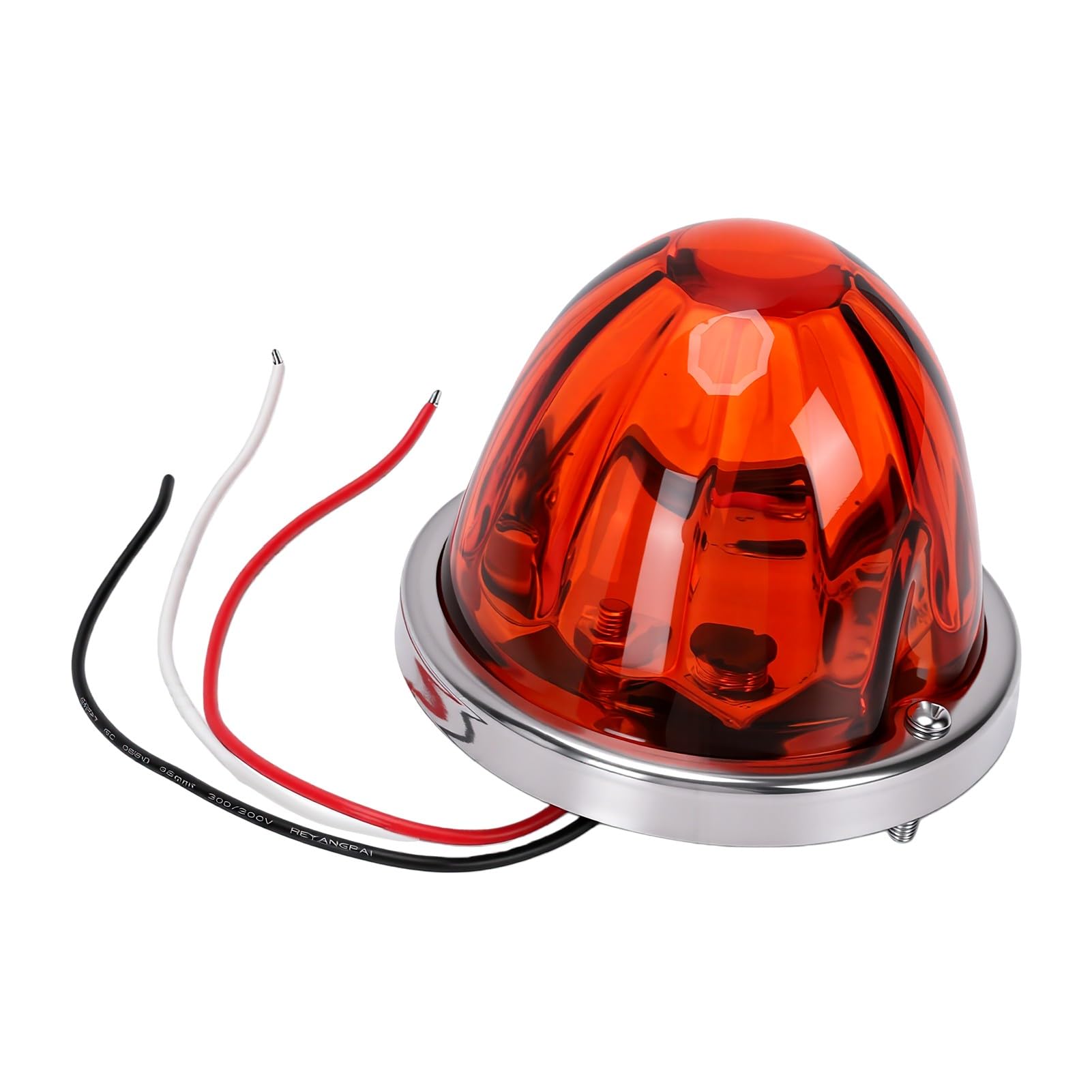 Szklana Soczewka Bursztynowa Światła Arbuzowe 2 Sztuki Bursztynowe Szklane światła Markerowe Arbuzowe Soczewka Bursztynowa LED 12-24V 3 Przewody Tryb Podwójny