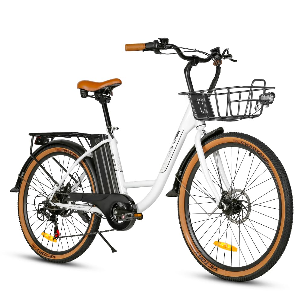 Amazon.co.jp: SAMEBIKE 前カゴ付き 電動アシスト自転車 26インチ