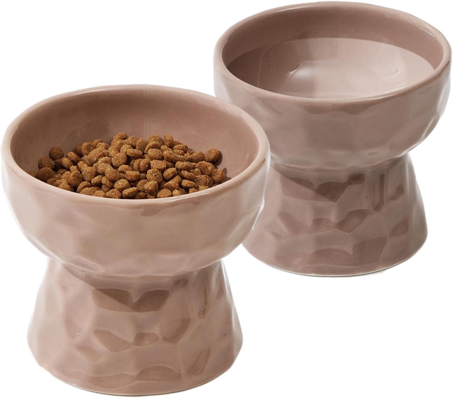 Havniva Ceramic Raised Tilted Cat Bowl, Elevated Food and