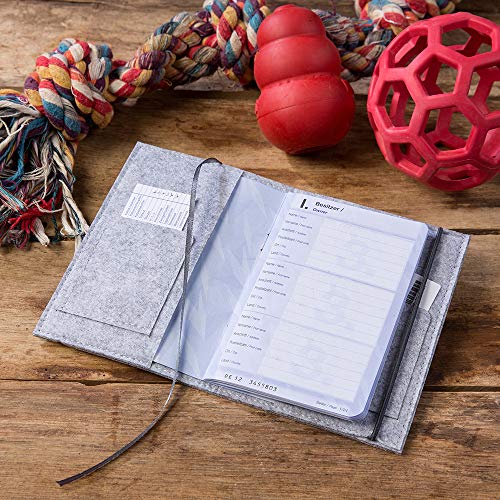 luxdag Heimtierausweis Hülle aus Filz für Reise & Transport (Farbe & Motiv wählbar) - EU Heimtierausweis Schutzhülle - Impfpasshülle - Schoner für Hundeausweis, Katzenausweis, Tierausweis