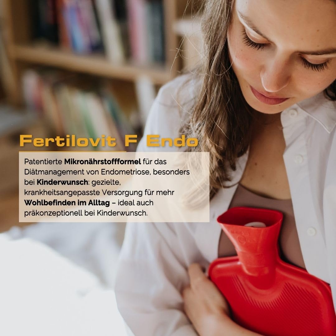 Fertilovit F Endo | Endometriose Lebensmittel für besondere medizinische Zwecke | speziell entwickelt mit antientzündlichen und antioxidativen Nährstoffen | ideal auch bei Kinderwunsch 90 Kapseln