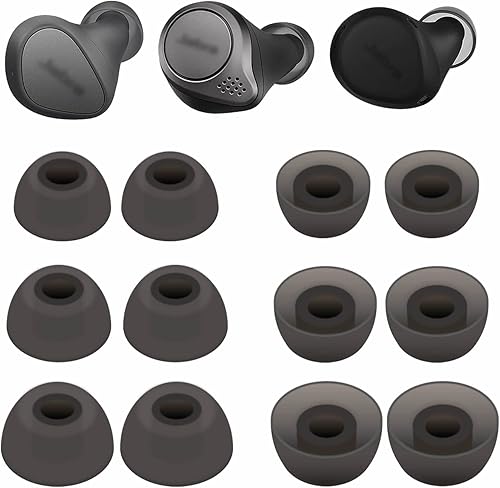 6 pares de almohadillas de gel Elite 75T  Elite 7 ProElite 3 Ear Tips Buds Gel, repuesto de goma suave de silicona para Eargel accesorios