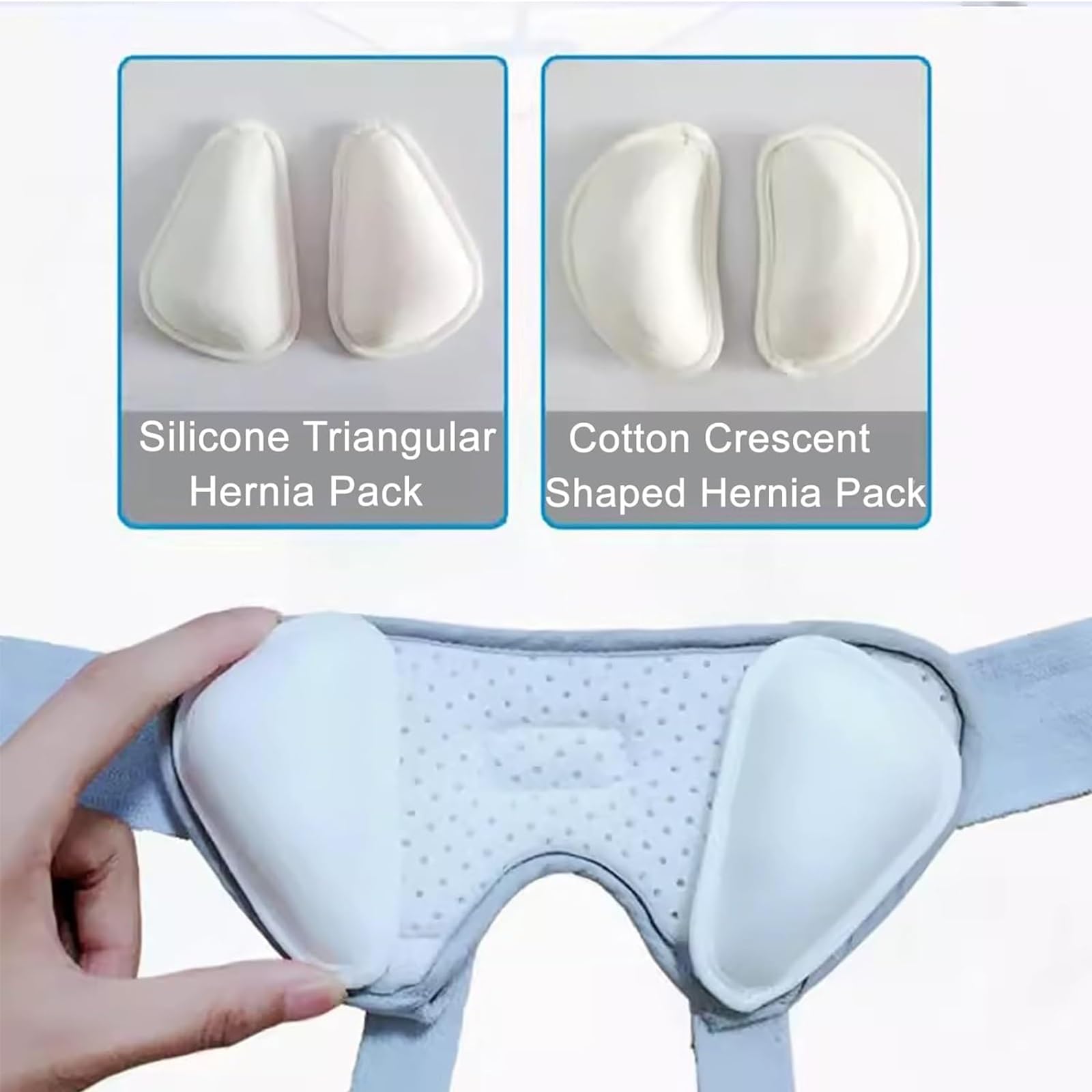 Cintura Ernia Inguinale for Uomo, Supporto Regolabile con 2 Cuscinetti Rimovibili, Traspirante, Recupero Post-operatorio(75-100cm/30-39in)