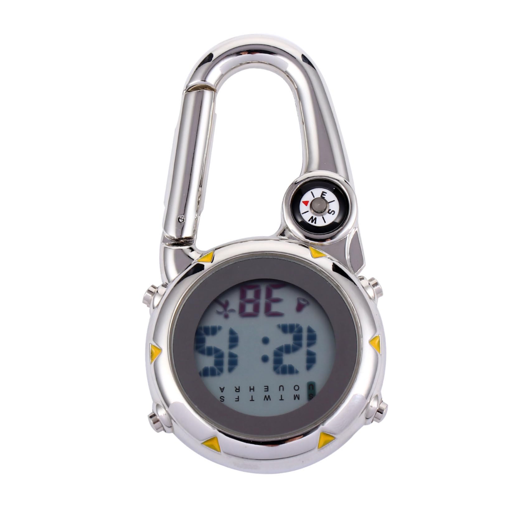 Reloj de montaña con clip y brújula para senderismo y camping 8