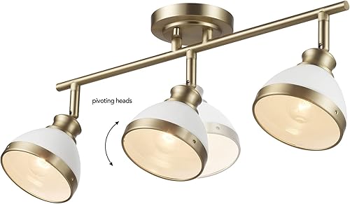 Miniatura 4 de Globe Electric 64000003 Iluminación de pista de 3 luces de 22 pulgadas, latón mate, tonos blancos mate, luz de techo de pista, kit de iluminación de