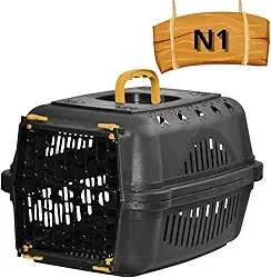 Caixa de Transporte Para Cachorro Gato Coelho Pequeno Porte Tamanho 1 N1 Amarelo