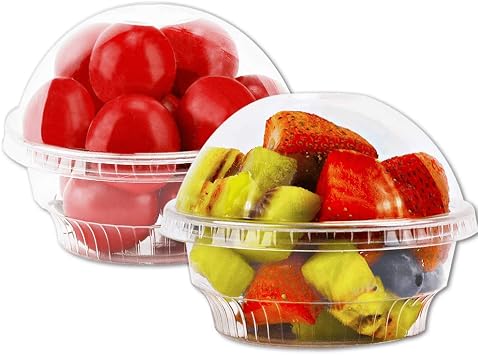 Aatriet 5 oz Clear Plastic Dessert Cups with Dome Lids No hole - 25 Sets Disposable Snack Bowls for Ice Cream, Parfait, Banana Pudding, Jello and Individual Desserts at Party, Fruit Cup with No Leaks