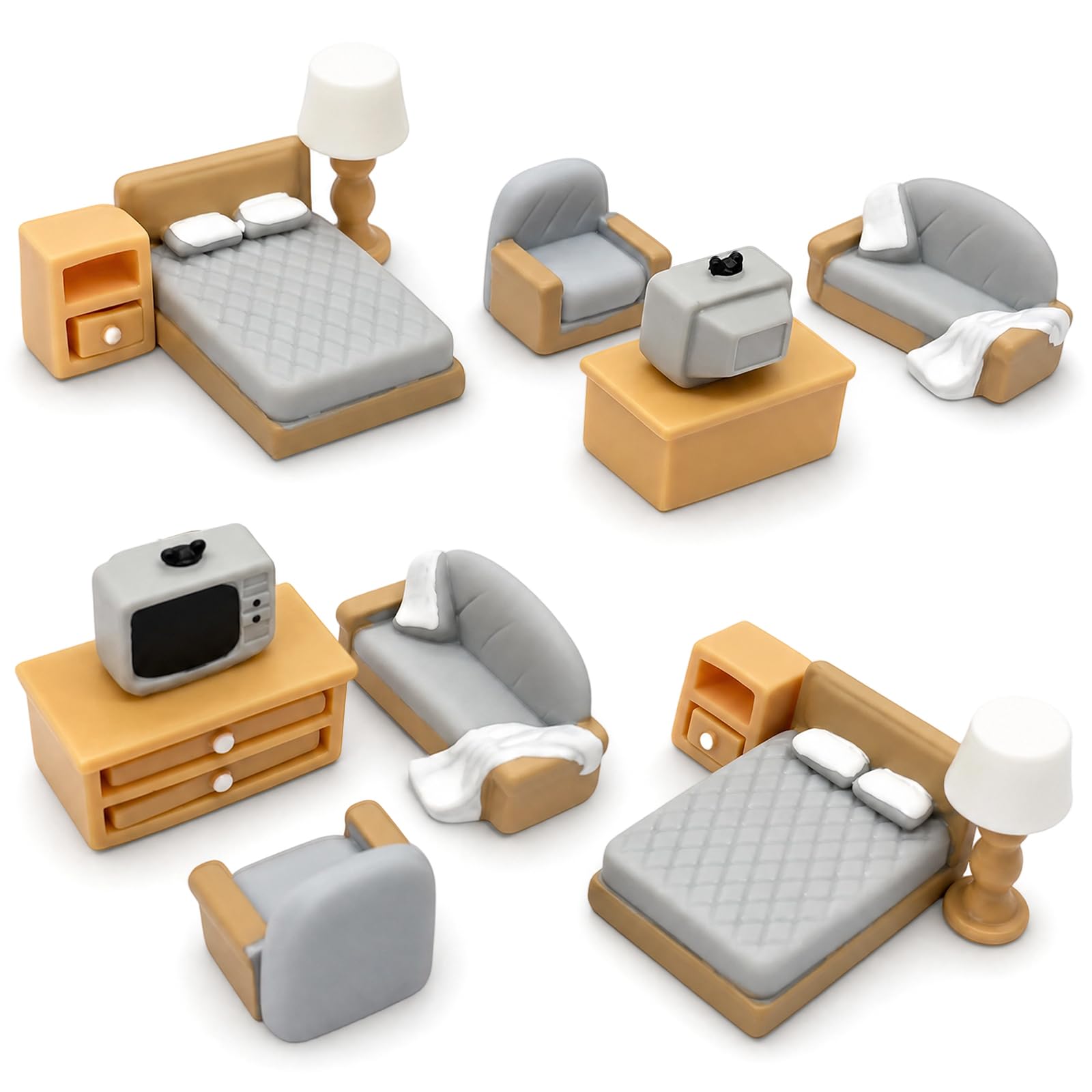 Dolls House Furniture 20 Pcs, Resin, Doll House Accessories, Realistic