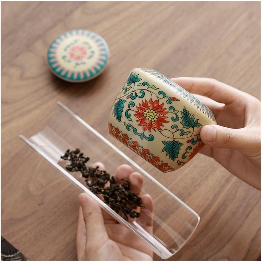 Tea Container Ru Kiln Tea Canister Vintage Sealed Storage Tin Can Also Be Used For Coffee, Candy, Spices