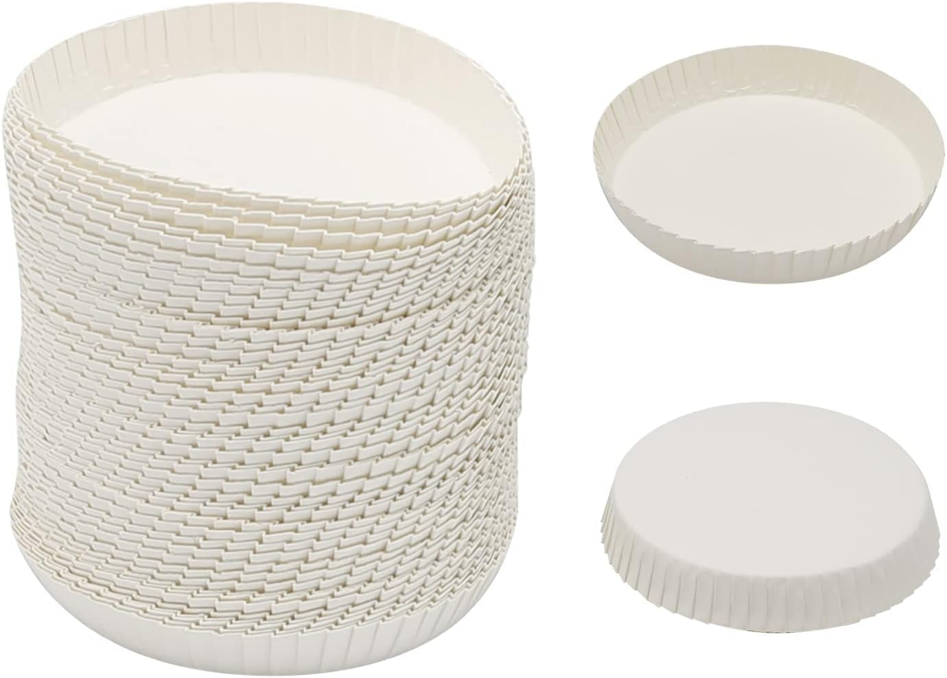 100pcs Disposable Paper Cup Cover Recycled Drinking Lid Coffee Cup Cover Perfect for Parties,Wedding,Home Kitchen,Cafe Hotel KTV Bars (White) (9com*9cm)