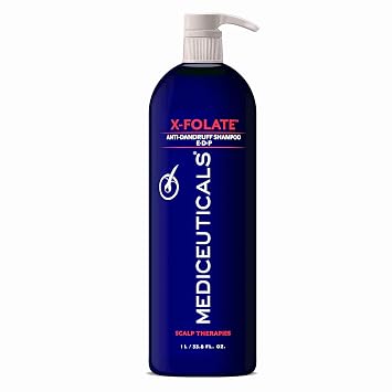 Mediceuticals X-Folate Shampoo Anti Dandruff Shampoo for Women and Men Persistent Dandruff Control For Scaly, Flaky Scalp and Scalp Buildup - Reduces Itching - Large 33.8 oz 1 Liter