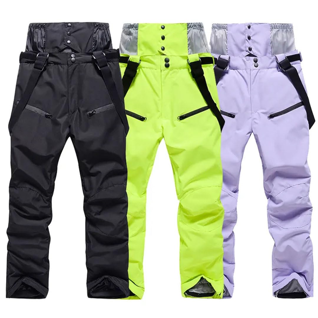 Suwequest Pantaloni da sci unisex, antivento, impermeabili, da snowboard, invernali, caldi, sportivi, campeggio, ciclismo