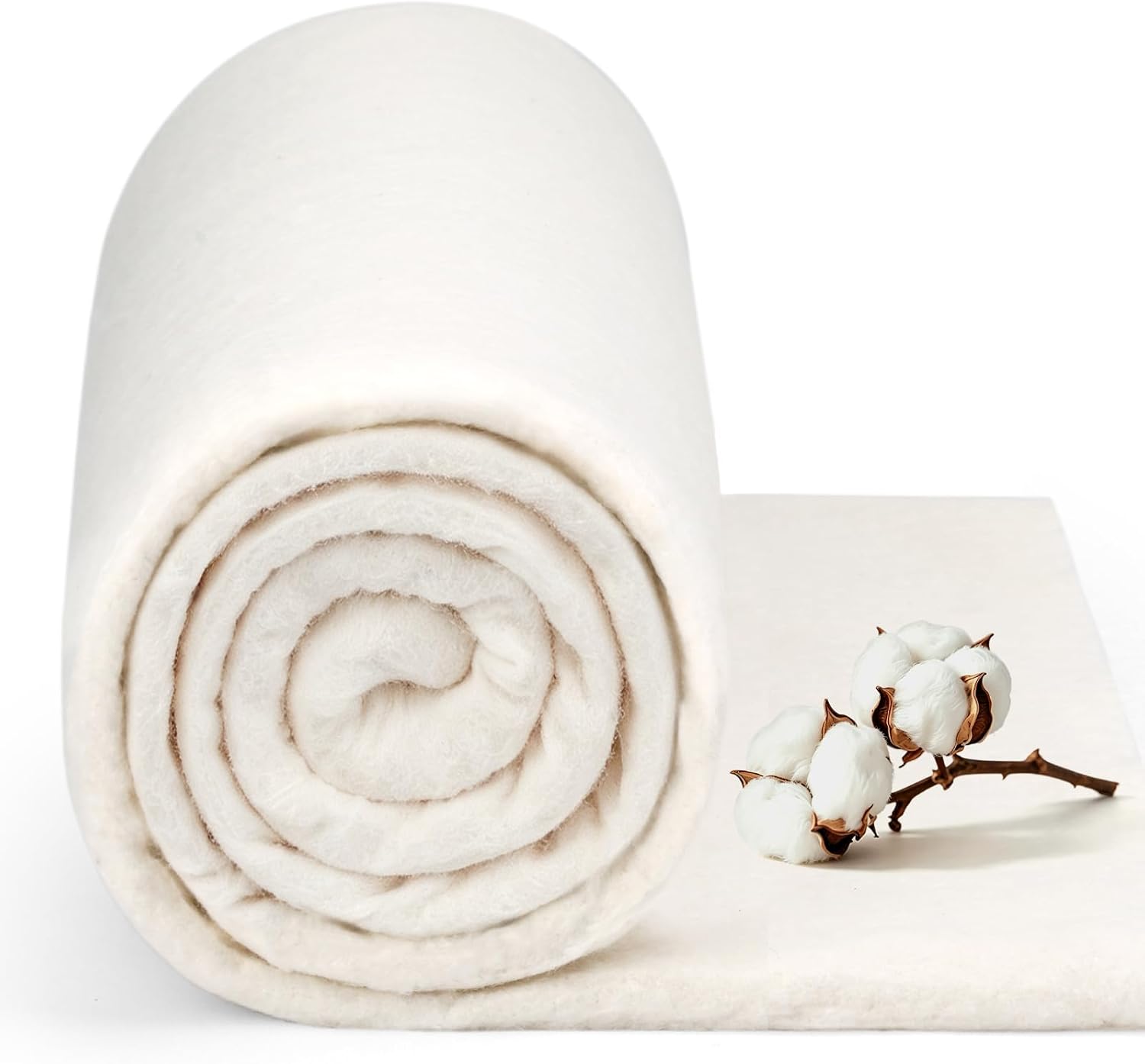 Lunarm Quilt Batting, Natural Cotton Batting for Quilting Sewing Supplies