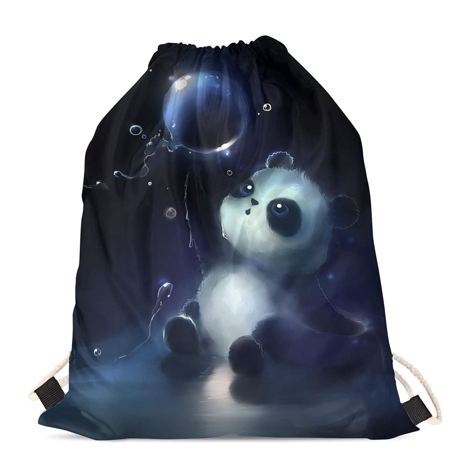 HELLHERO Kids PE Bags for School Sports Gym Drawstring Backpack Panda Cinch Sackpack for Laundry Swimming Beach Travel Camping Training Shopping โ image 1