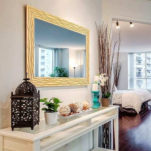 Miniatura 5 de Chende Espejo para decoración de pared, espejo decorativo grande para sala de estar, comedor