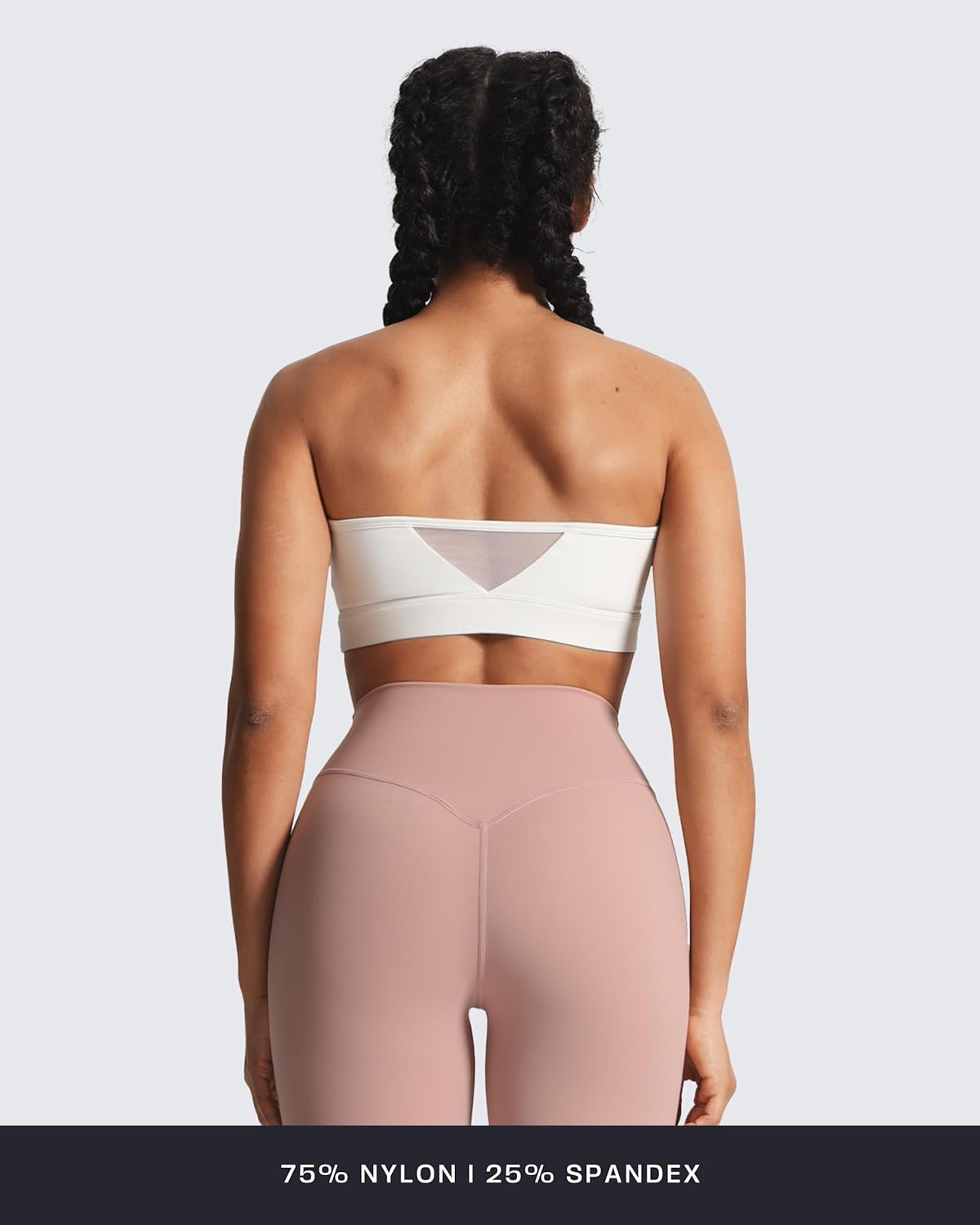 Aoxjox Women's Workout Strapless Bandeau Mesh Bras Training Fitness Running Yoga Crop Tank - Image 4