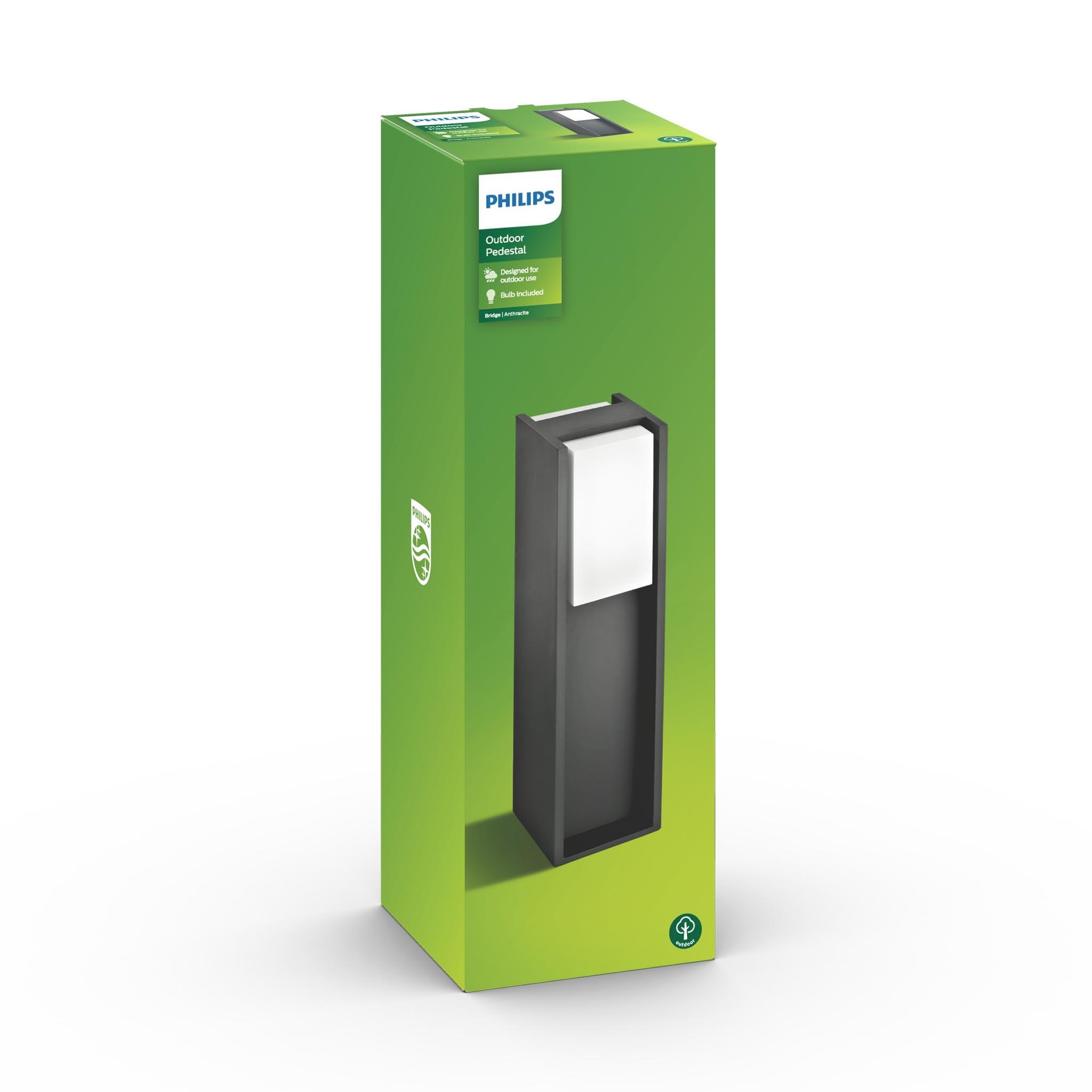 PHILIPS Lighting - Pedestal para exteriores LED, para bombillas E27, protección IP44, 40 cm, antracita