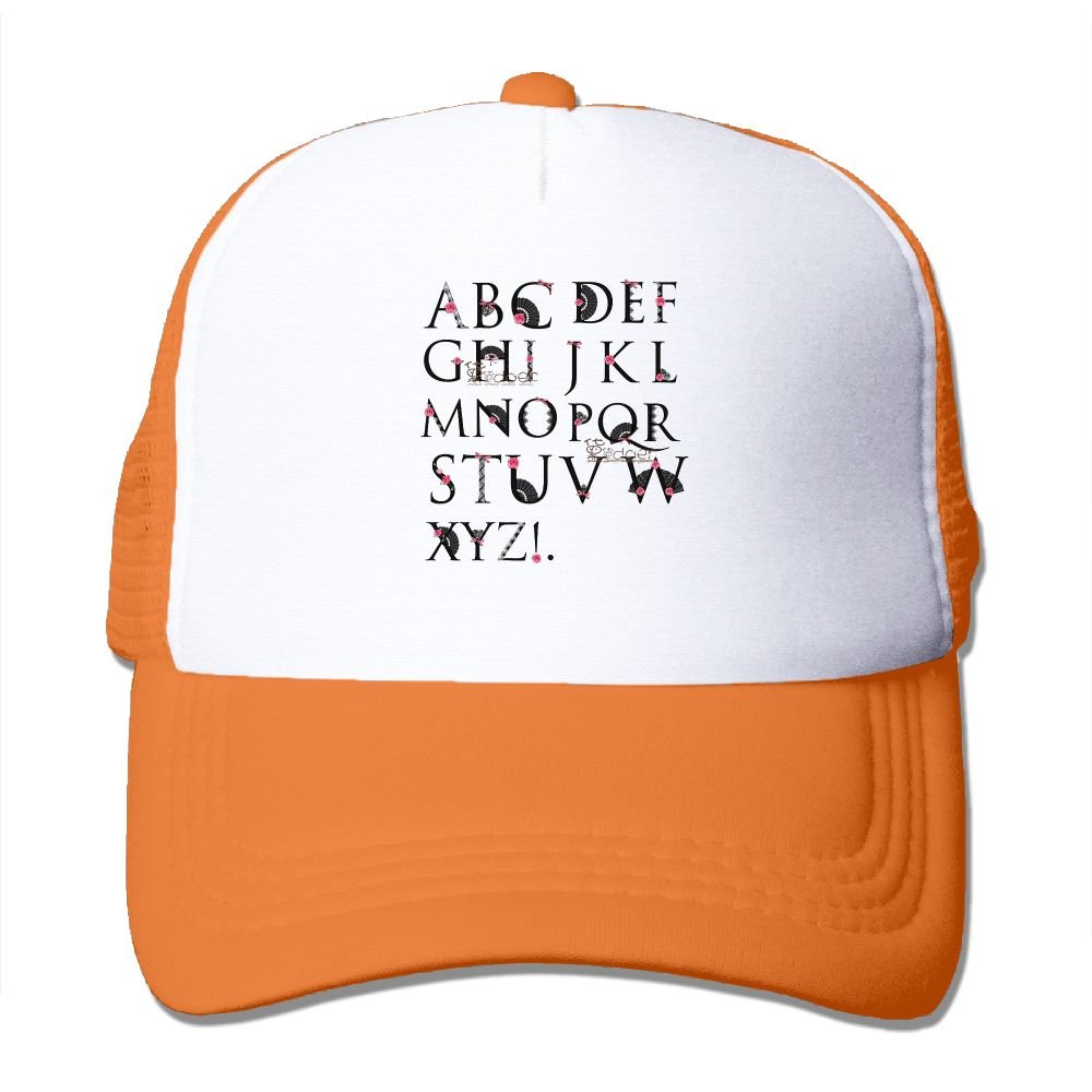 ACFUNEJRQ English Letter Wedding Dress Summer Large Foam Mesh Cap Mesh Eye Adjustable Rear Cap Black