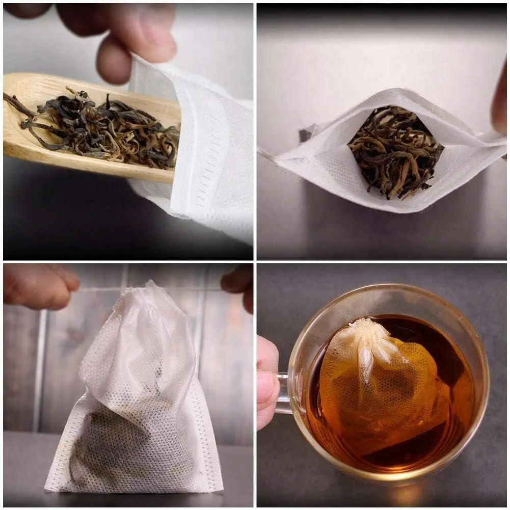 1000/2000 Pezzi di bustine di tè di Carta Filtro bustine di tè monouso per infusore di tè Sfuso bustine di tè di caffè bustine di tè vuote con spago Sigillo guaritore