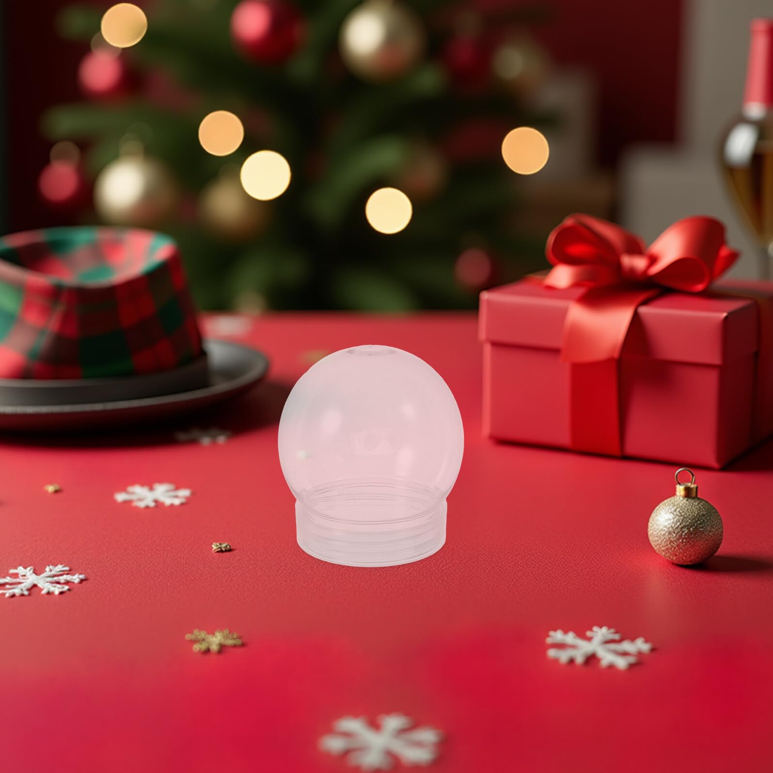 Healeved 24 Pièces Boules à Neige en Plastique Transparent 150 ML, Accessoires DIY pour Globe d'eau Rond de Noël, Fournitures de Bricolage Décoratives, Légères et Faciles à Utiliser