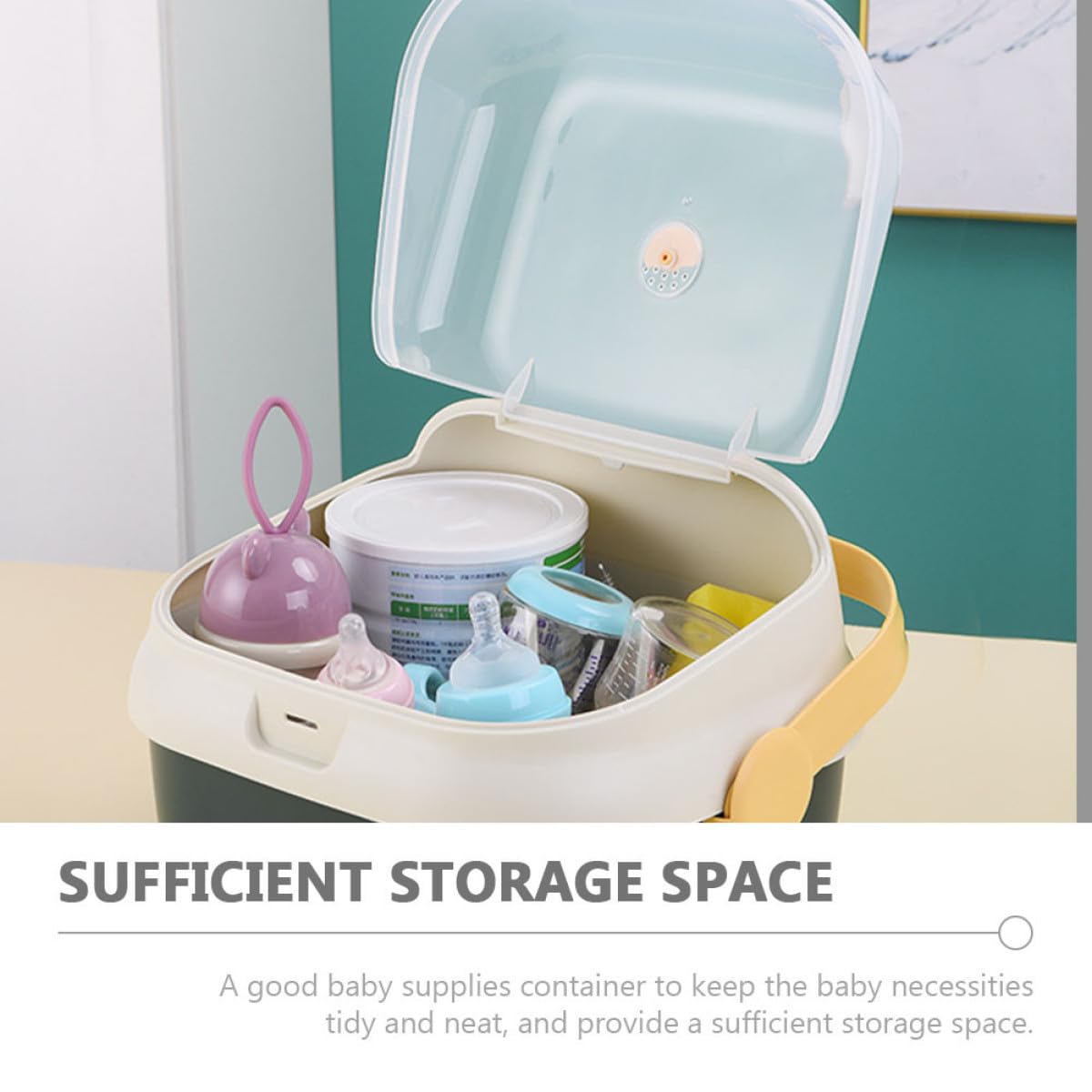 Caja Escurridor para Biberones Grande con Tapa Almacenamiento Multifuncional para Cocina y Productos para Bebés Resistente y Portátil para Mantener Orden y Limpieza